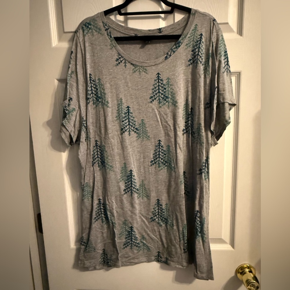 Torrid Green and Gray Relaxed Short Sleeve Tee Plus Size 5X